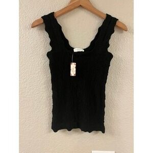 Altar'd State Intimates Black Textured Popcorn Tank Top L/XL NWT